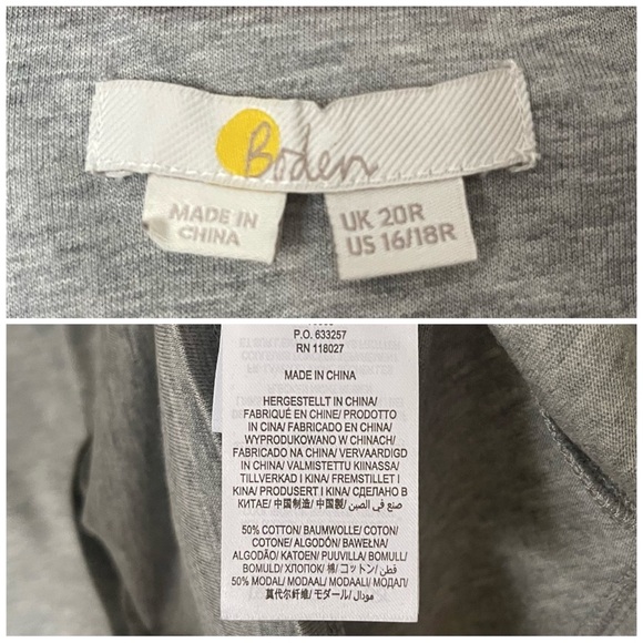 New Boden Gray full sleeve button shirt size 16/18 cotton blend - Picture 5 of 5